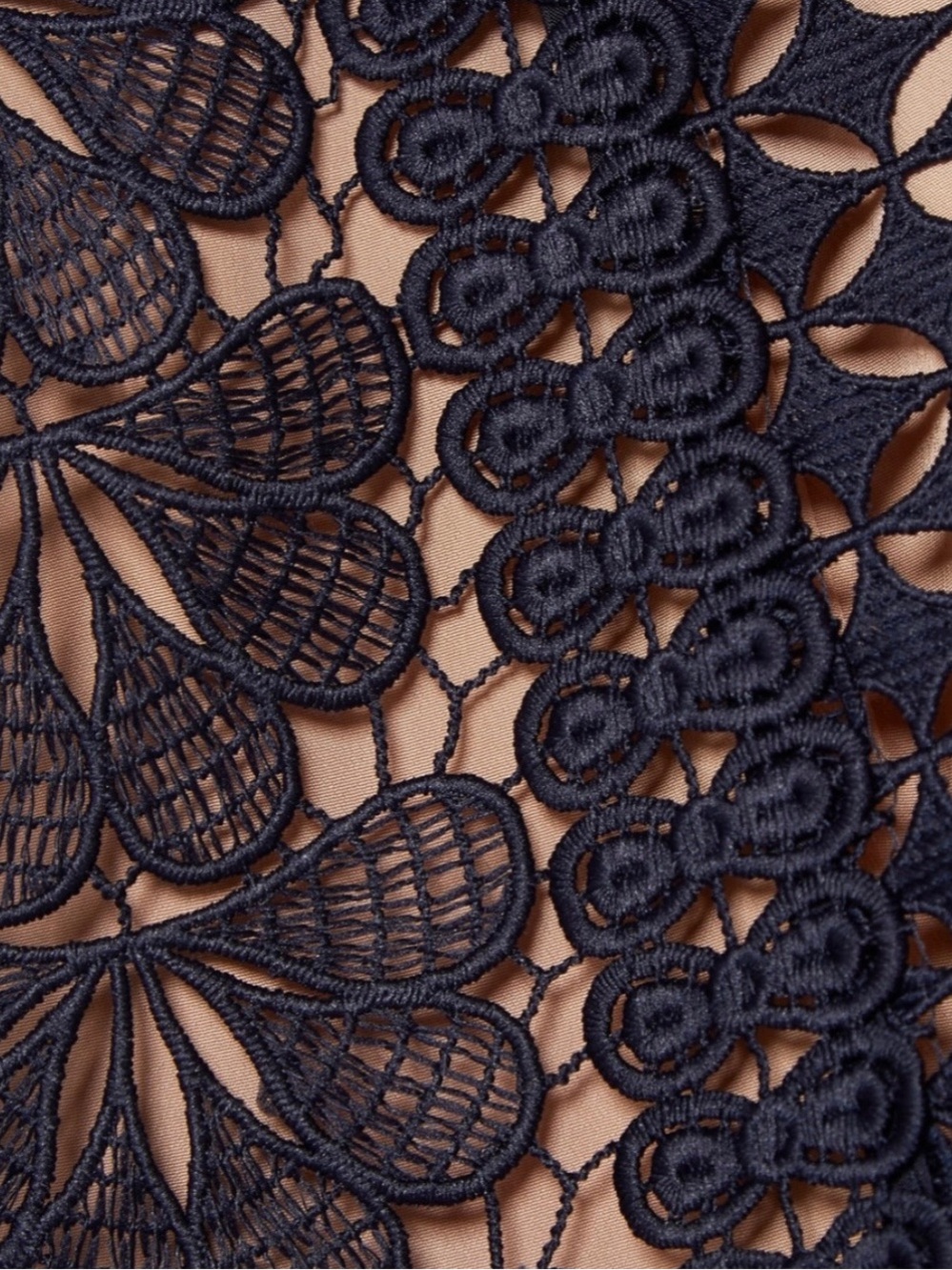 Self-Portait Navy Guipure Lace (Retail $975CAD) Off-Shoulder Midi Dress - Picture 7 of 7